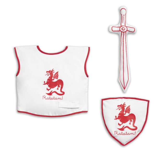 DEGUISEMENT CHEVALIER POUR ENFANTS ROUGE BORDEAUX RATATAM KIDS CM-CH012