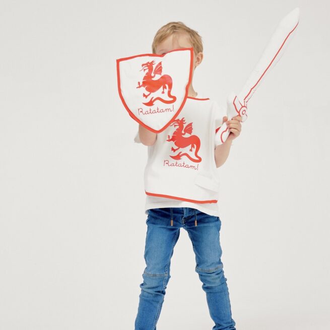 DEGUISEMENT CHEVALIER POUR ENFANTS ROUGE RATATAM KIDS CM-CH012