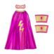 DEGUISEMENT POUR ENFANT KIT SUPER HERO ROSE SUPERGIRL AVEC MASQUE CAPE ET MANCHETTES S070 RATATAM KIDS