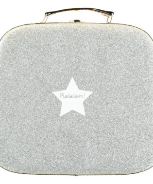 RATATAM KIDS SILVER SQUARE GLITTER SUITCASE V045