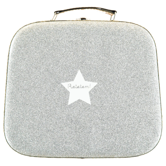 RATATAM KIDS SILVER SQUARE GLITTER SUITCASE V045