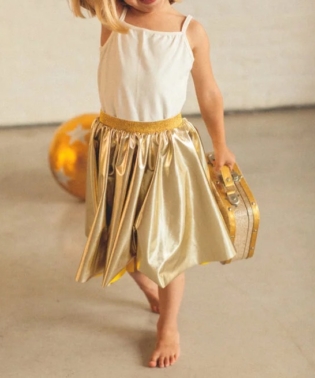 JUPE QUI TOURNE OR DEGUISEMENT ENFANT RATATAM