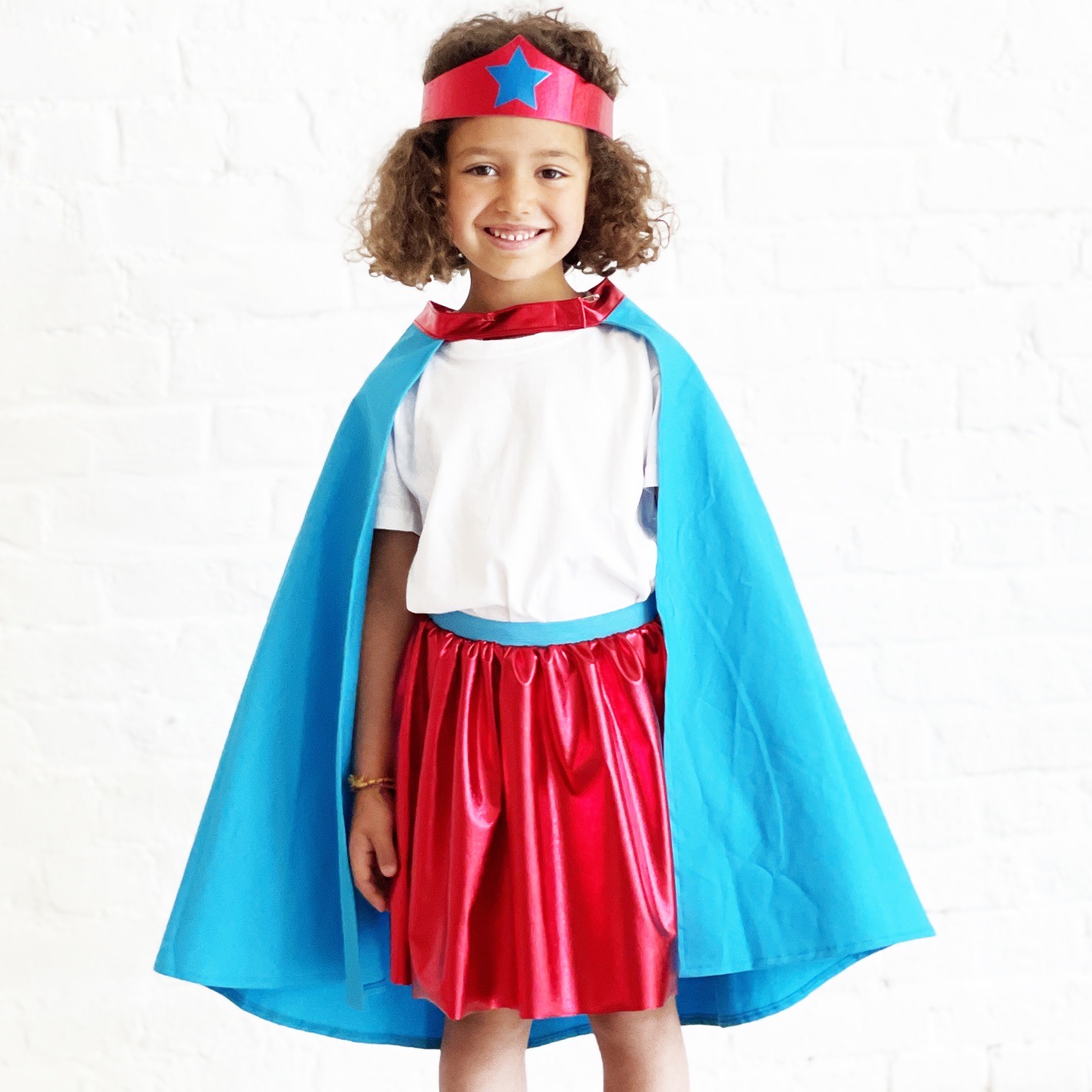 DEGUISEMENT SUPER GIRL ROUGE ET BLEU POUR ENFANT RATATAM KIDS SM073