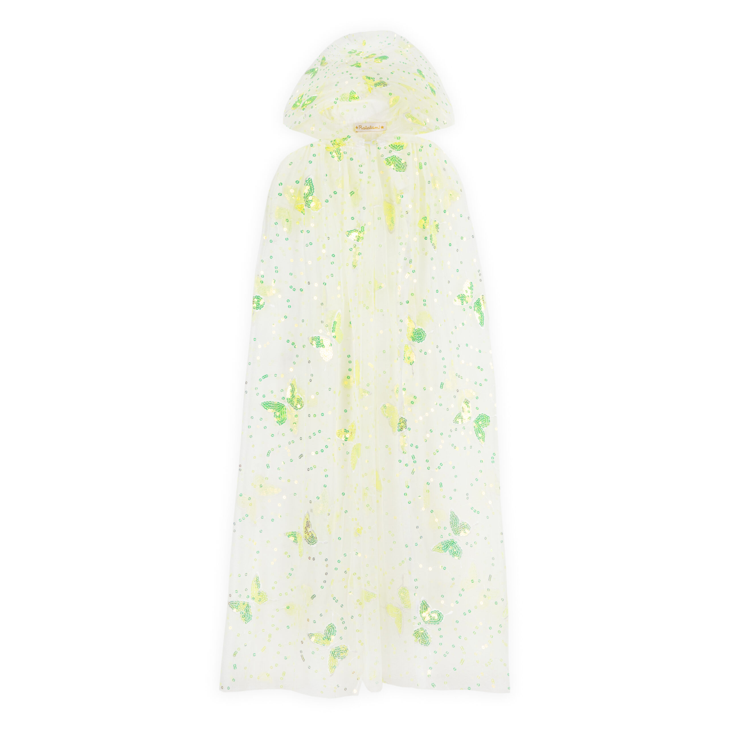 CAPE PAPILLON JAUNE FLUO DEGUISEMENT POUR ENFANT RATATAM KIDS CF-D009