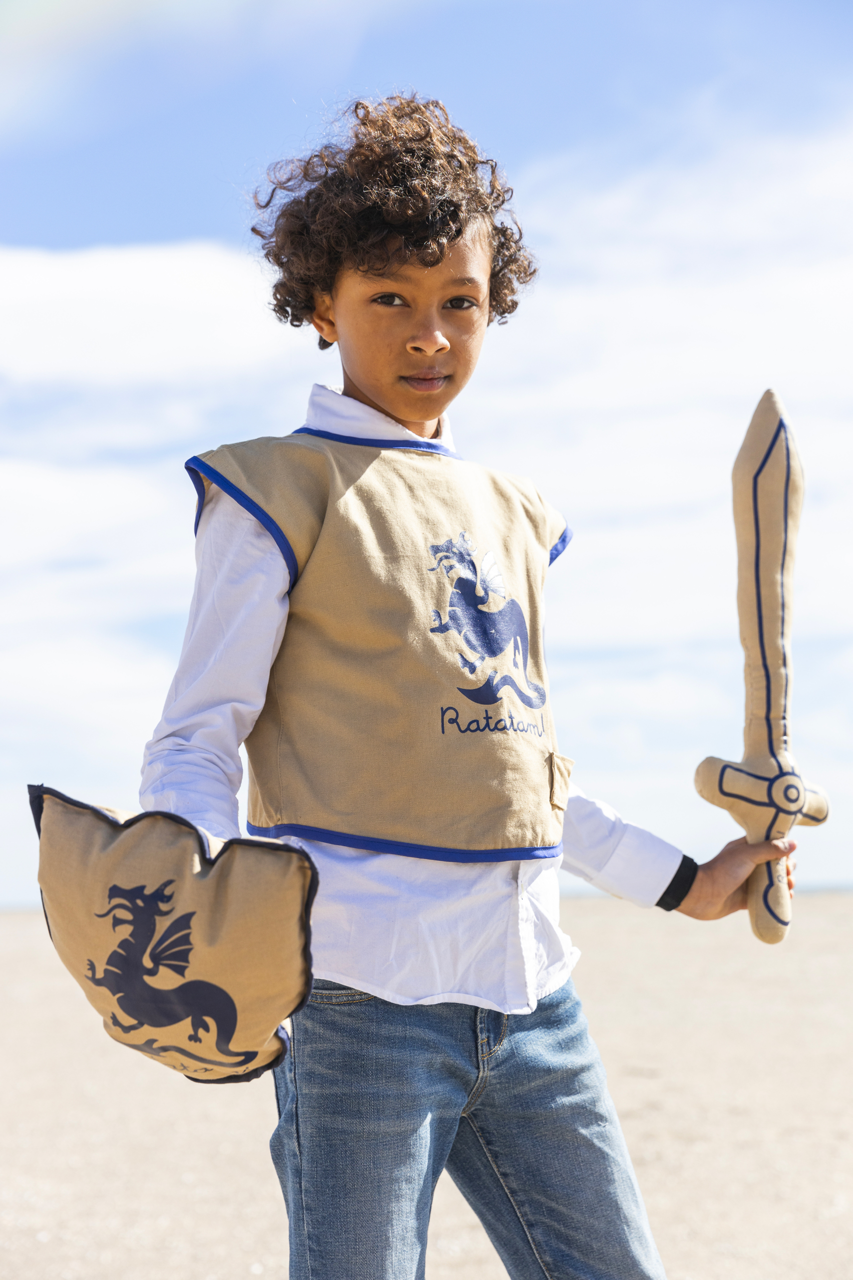 KIT DE CHEVALIER DEGUISEMENT BLEU ENFANTS RATATAM