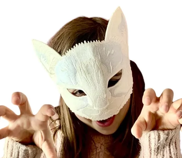 Masque chat brodé -accessoire de déguisement