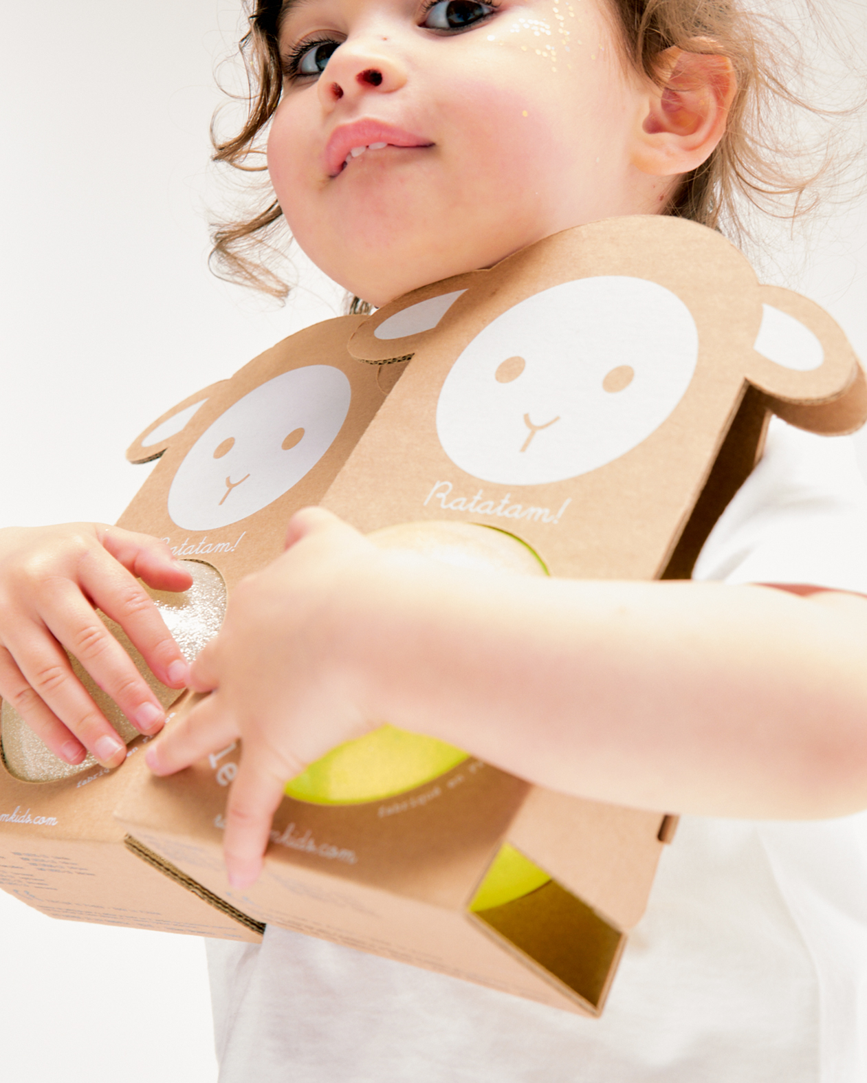 BALLON MOUTON PAILLETTES JAUNE RATATAM