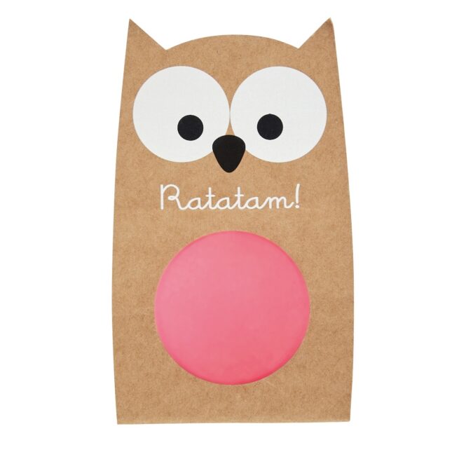 BALLE REBONDISSANTE HIBOU ROSE JOUET POUR ENFANT BRH-049 RATATAM KIDS