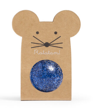 BALLE REBONDISSANTE SOURIS PAILLETTE BLEU BRS-040 RATATAM KIDS