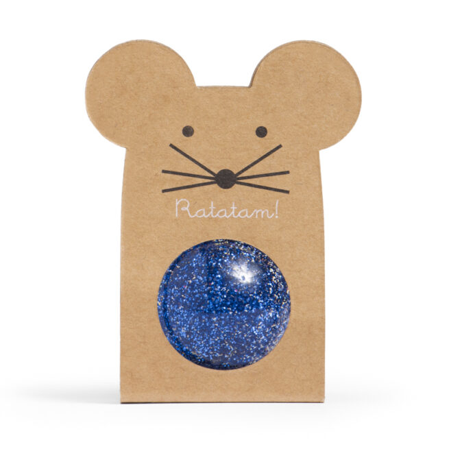 BALLE REBONDISSANTE SOURIS PAILLETTE BLEU BRS-040 RATATAM KIDS