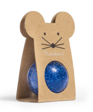 BALLE REBONDISSANTE SOURIS PAILLETTE BLEU BRS-040 RATATAM KIDS