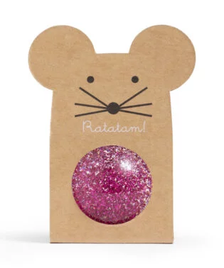 PINK GLITTER MOUSE BOUNCING BALL BRS-041 RATATAM KIDS