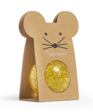 MOUSE BOUNCING BALL GOLD GLITTER BRS-042 RATATAM KIDS