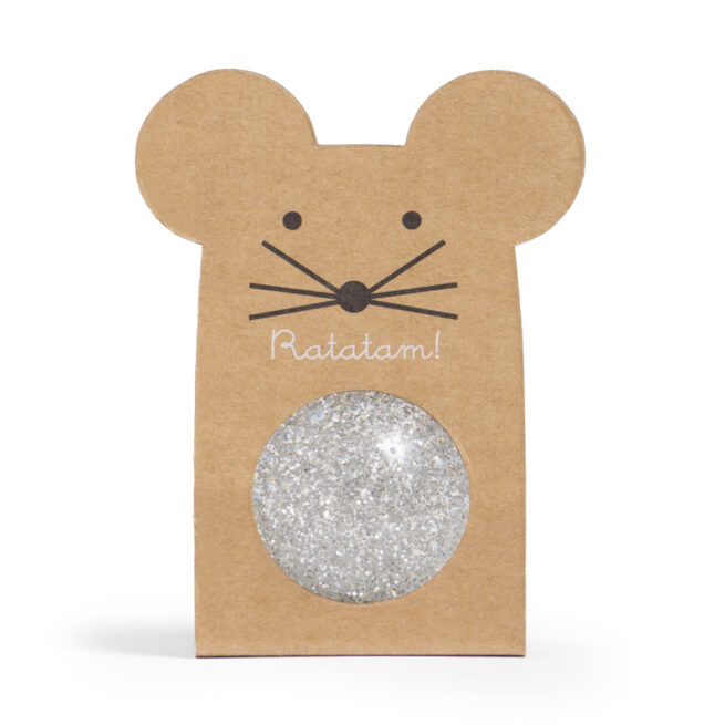 SILVER GLITTER MOUSE BOUNCING BALL BRS-043 RATATAM KIDS