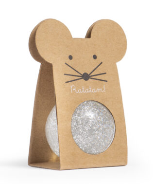 SILVER GLITTER MOUSE BOUNCING BALL BRS-043 RATATAM KIDS