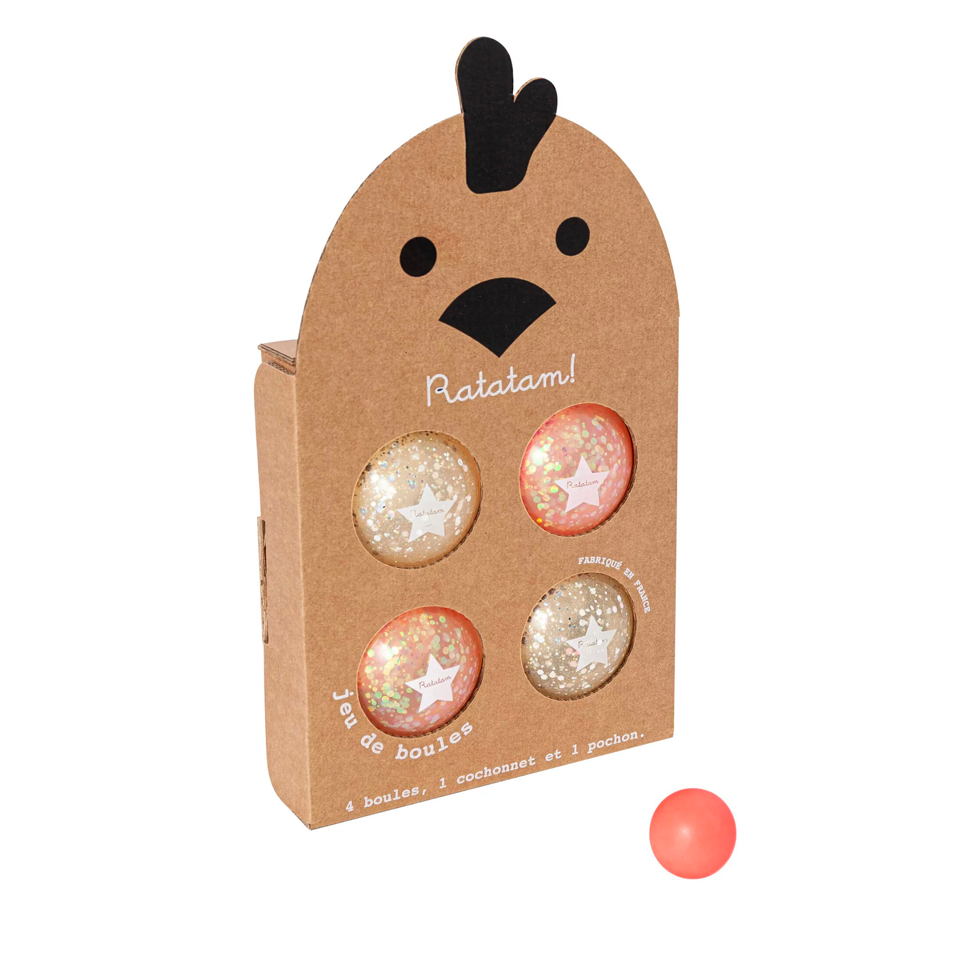 JEU DE BOULES ROSE ET ARGENT POUR ENFANTS RATATAM KIDS J020
