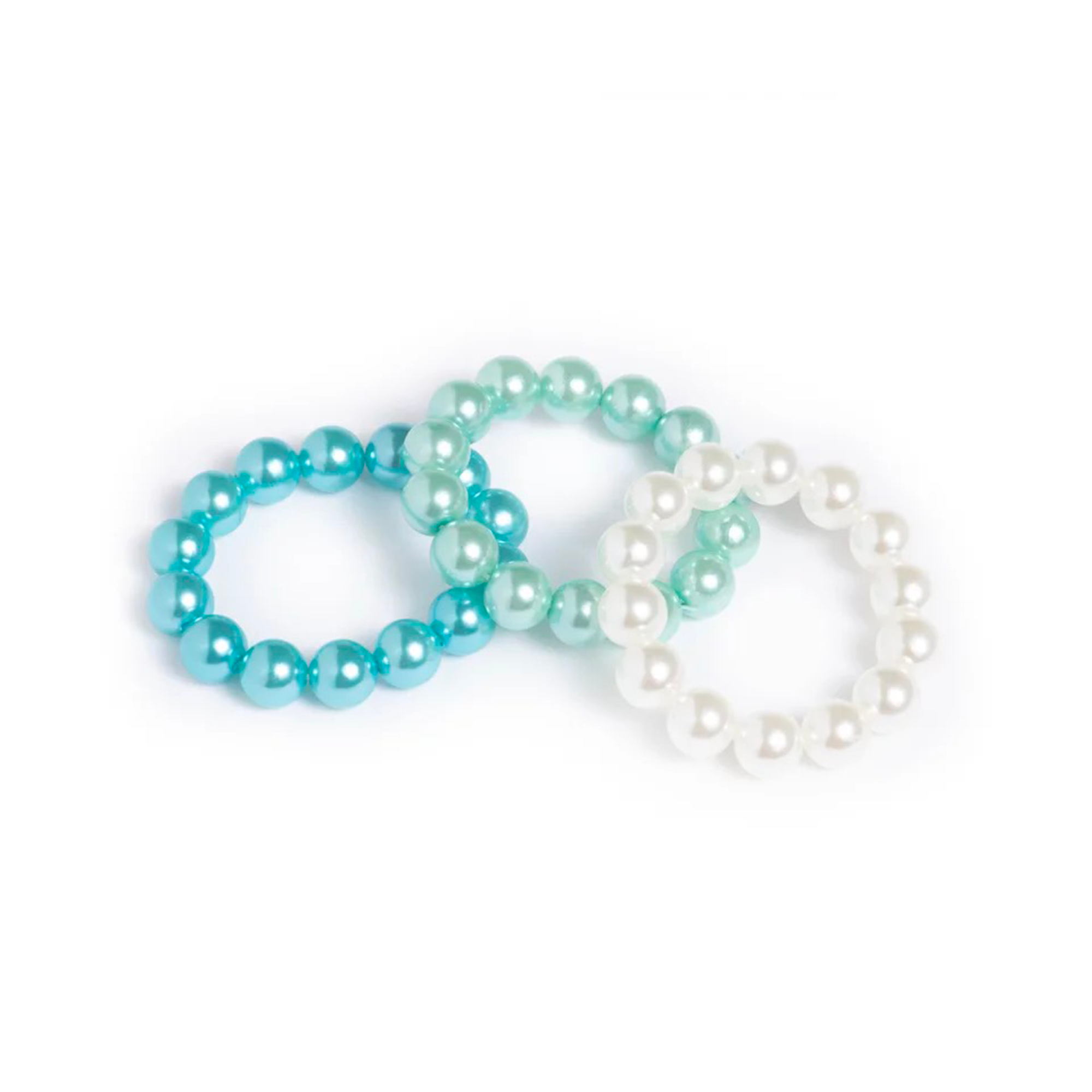 LOT BRACELETS ELASTIQUES PERLES BLEU RATATAM