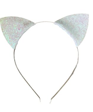 HEADBAND WITH CAT EARS WHITE GLITTER COSTUME FOR KIDS ST-048 RATATAM KIDS