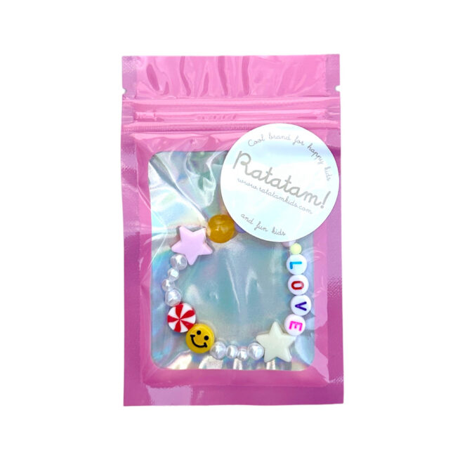 BRACELET ELASTIQUE EN PERLES COLLECTION LOVE RATATAM KIDS BR-LOV01