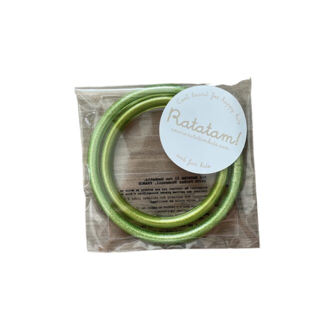 SET 2 BRACELETS TUBES MAMAN ENFANT VERT CLAIR RATATAM KIDS BT-M004E