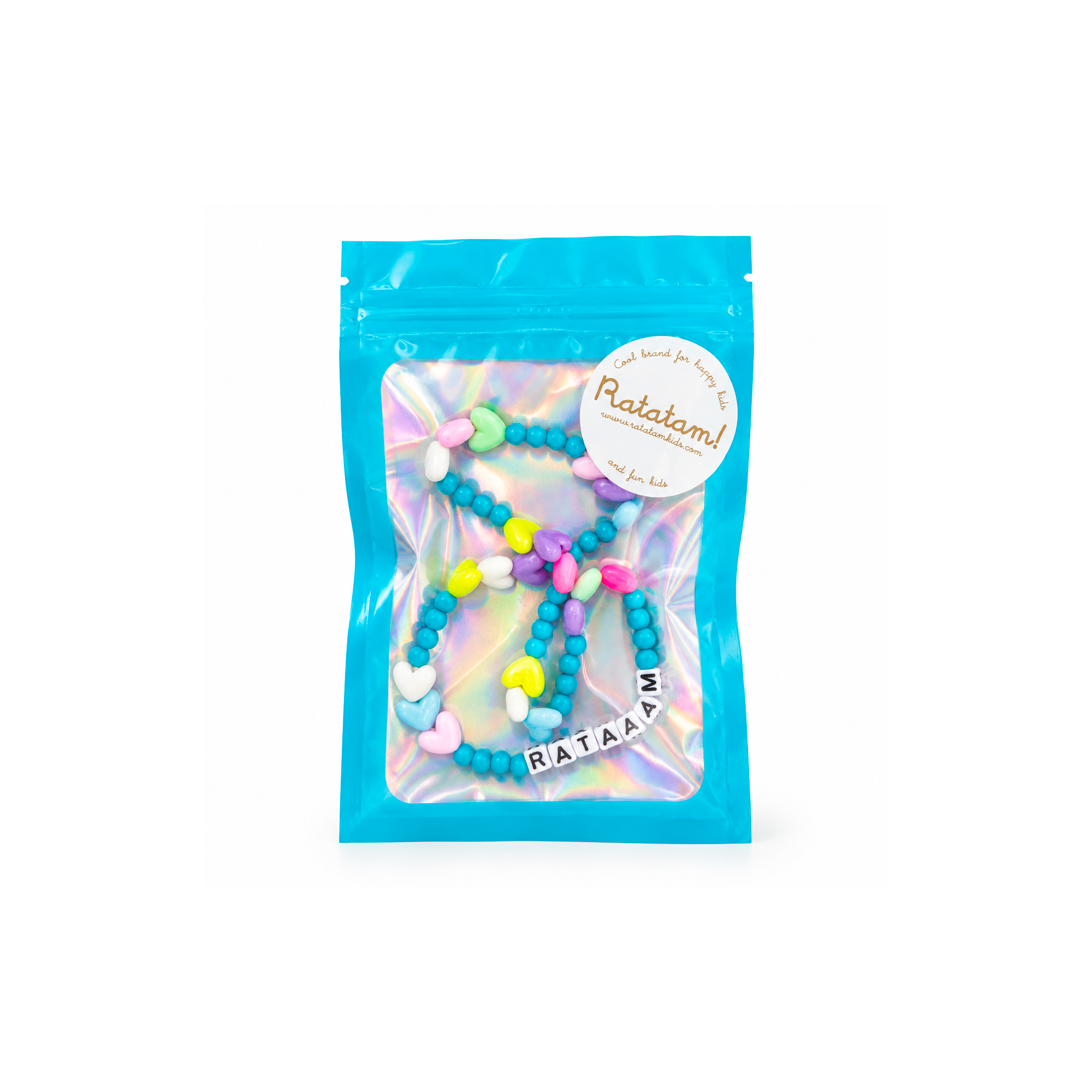 COLLIER LASTIQUE BLEU COEUR RATATAM FEMME ENFANT BIJOUX