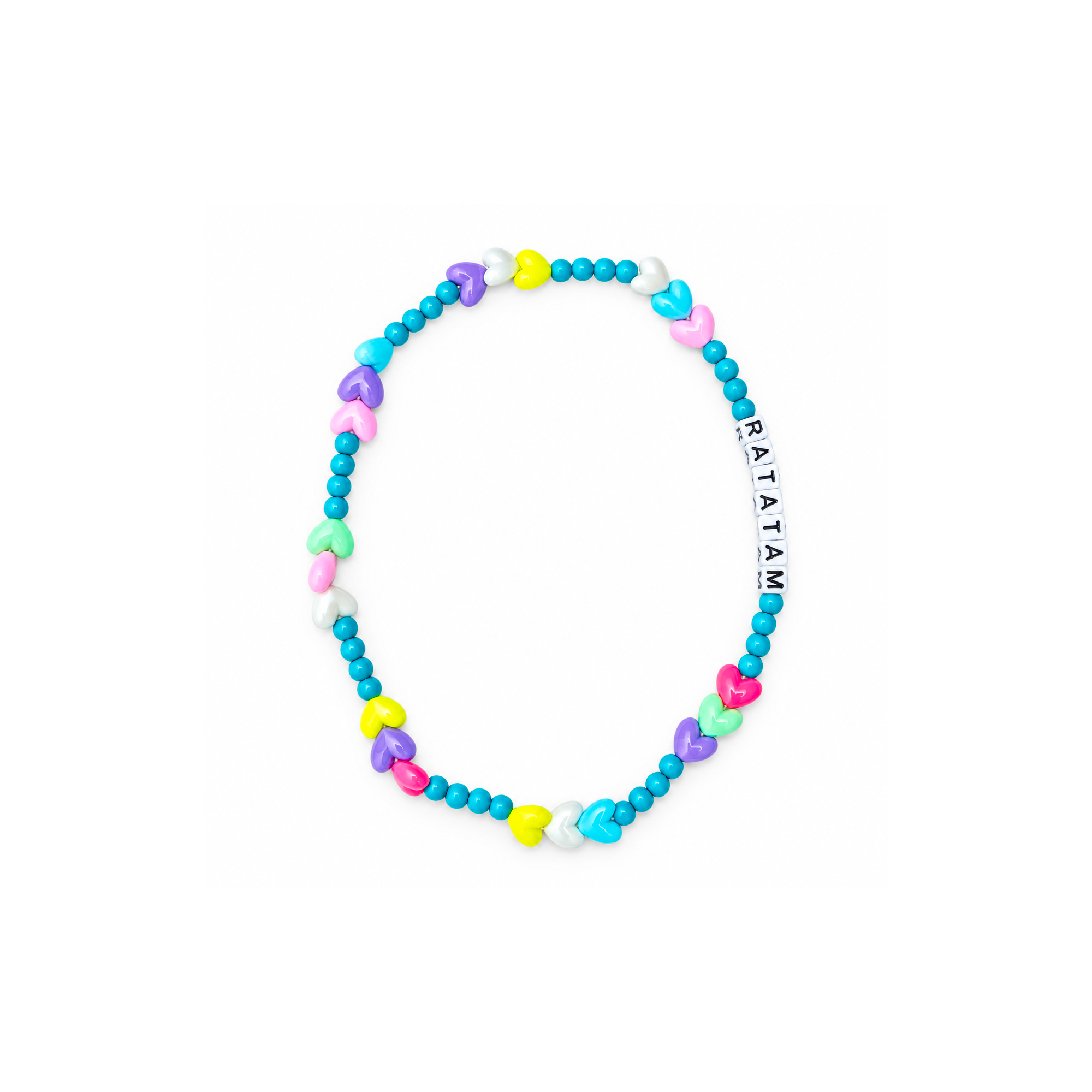 COLLIER LASTIQUE BLEU COEUR RATATAM FEMME ENFANT BIJOUX