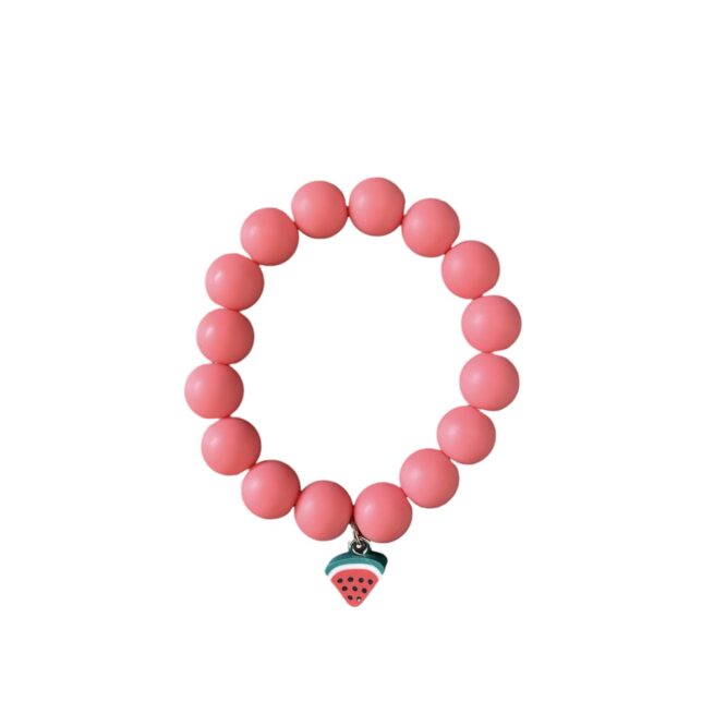 BRACELET ELASTIQUE PERLE ROSE ET PASTEQUE RATATAM KIDS BP-P005W