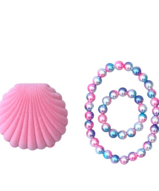 RATATAM KIDS PINK PEARL BRACELET AND NECKLACE SHELL SET SP-M004C