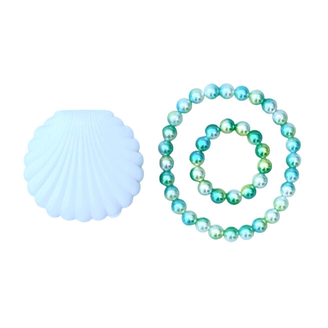 RATATAM KIDS SP-M005C SEASHELL SET WITH NECKLACE AND GREEN PEARL BRACELET