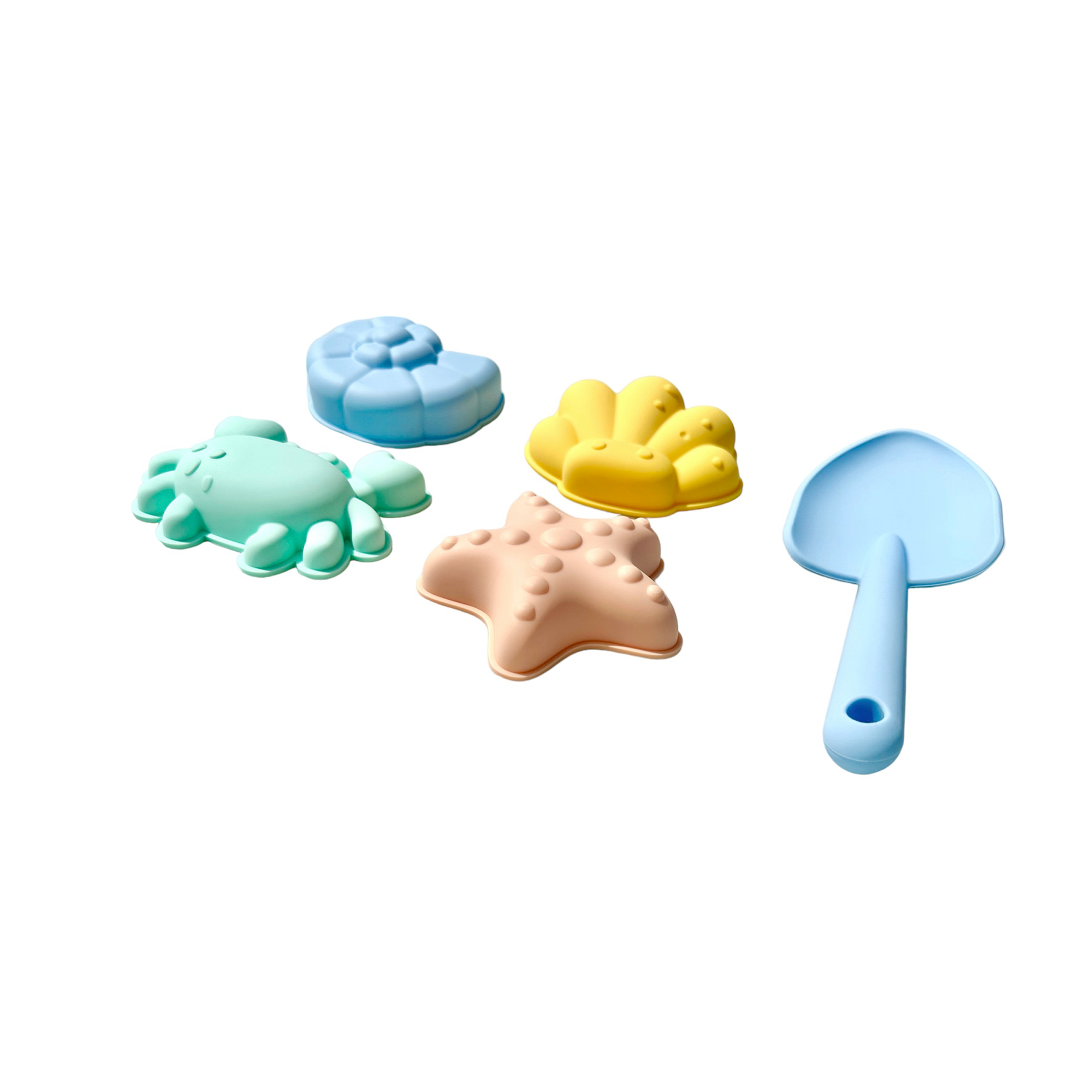 RATATAM ENSEMBLE JEUX DE PLAGE_ Ensemble jeux de plage multicolore pour enfants en silicone, pelle et moules ! SDP-001
