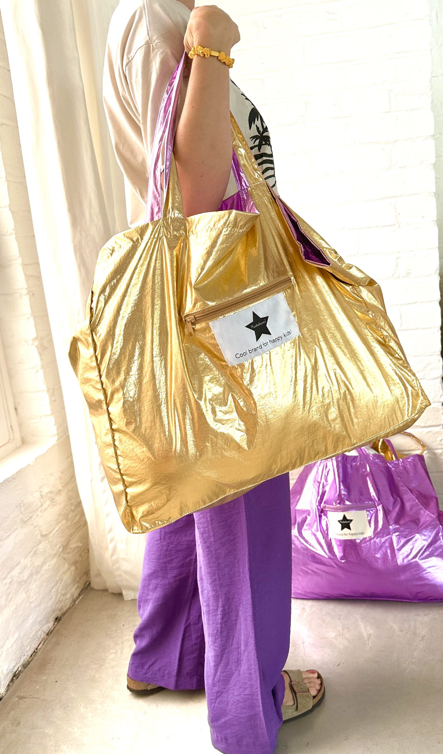 SAC OR ET VIOLET MARIE 4 GRAND CABAS OR ET VIOLET RATATAM KIDS FT-A027