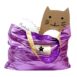 RATATAM KIDS LARGE GOLD AND PURPLE TOTE BAG FT-A027