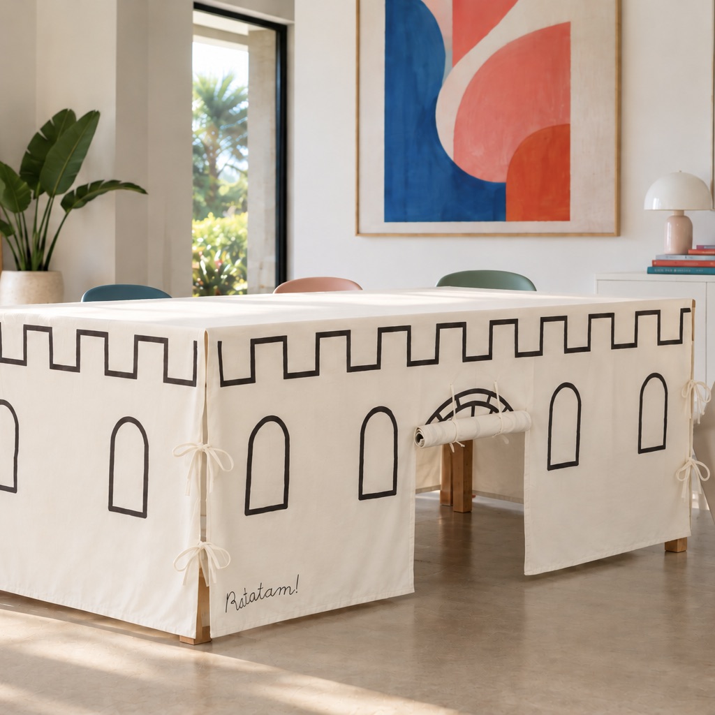 TC-D019-CABANE-CHATEAU-LIFESTYLE CABANE DE TABLE CHATEAU ECRU NOIR
