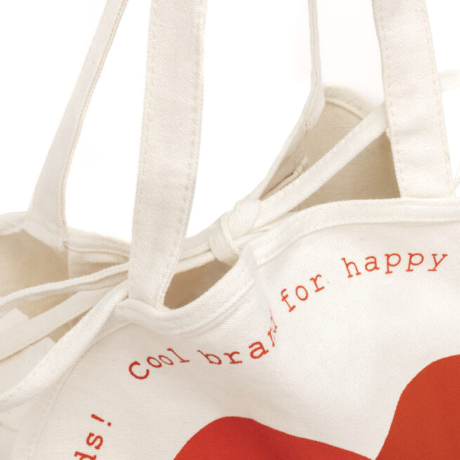 TOTEBAG EN COTON BEIGE AVEC DESSIN COEUR ROUGE RATATAM KIDS TB-A032