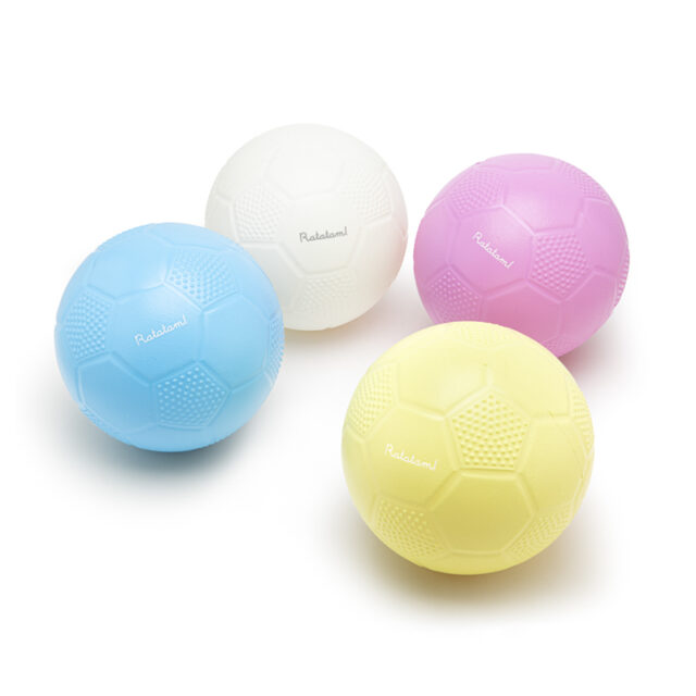 BALLONS DE FOOTBALL 18 CM RATATAM KIDS BLANC, BLEU, JAUNE ET ROSE