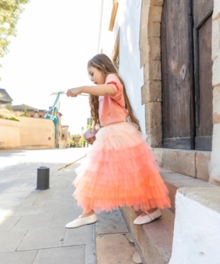 JUPE FROUFROU ORANGE RATATAM DEGUISEMENT ENFANTS