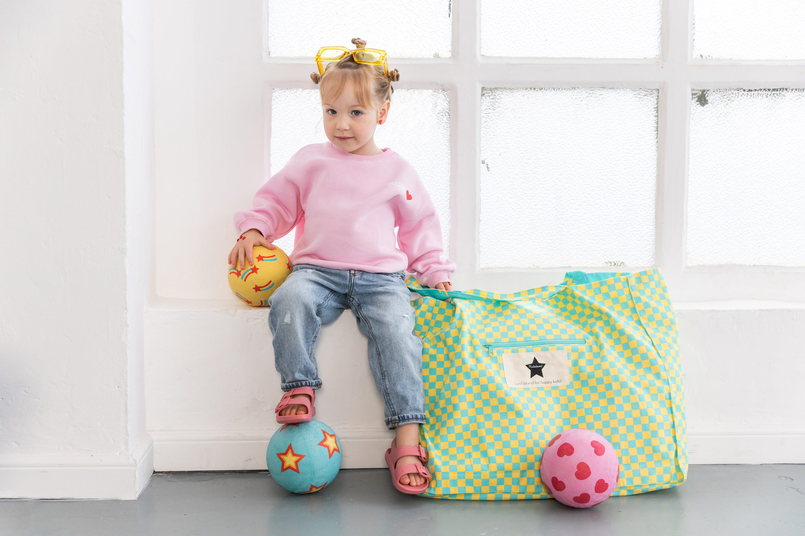 GRAND CABAS COTON ECLAIRS VERT BLEU EN COTON RATATAM SAC MAMAN ADO TOTE BAG