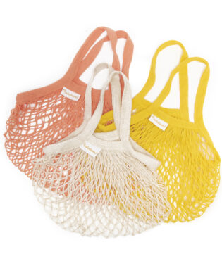 3 SACS FILET CORAIL JAUNE ET BLANC RATATAM KIDS