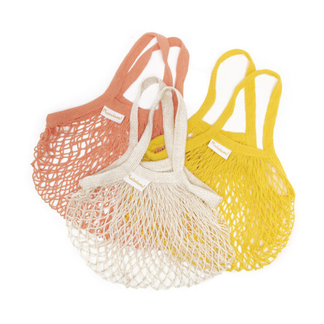 3 SACS FILET CORAIL JAUNE ET BLANC RATATAM KIDS