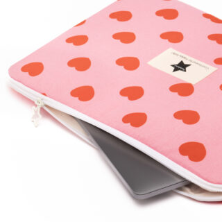 POCHETTE ORDINATEUR ZIPPEE ROSE COEURS ROUGE RATATAM KIDS