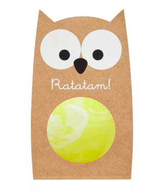 BALLE REBONDISSANTE HIBOU MARBREE JAUNE 57 MM RATATAM JOUETS ENFANTS