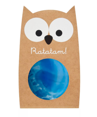 BALLE REBONDISSANTE HIBOU MARBRE BLEU 57 MM RATATAM KIDS JOUETS ENFANTS