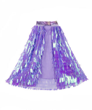 CAPE HOLOGRAPHIQUE A FRANGE VIOLETTE POUR ENFANTS CH-D020