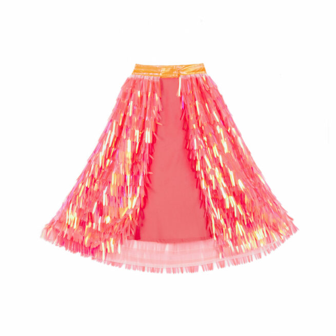 CAPE HOLOGRAPHIQUE A FRANGE CORAIL POUR ENFANTS CH-D030