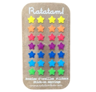 LOT DE 14 PAIRES AUTOCOLLANTES ETOILES BO-00027