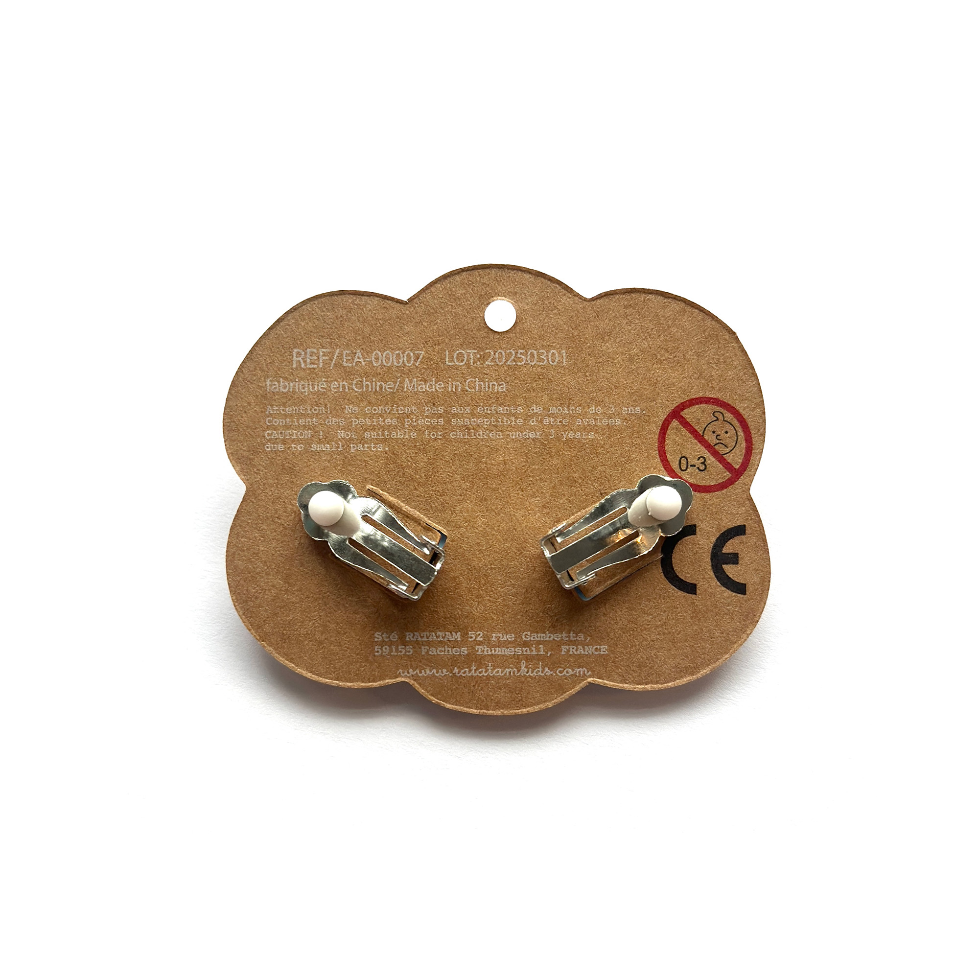 DOS PACK 5 PAIRES BOUCLES D'OREILLES CLIPS