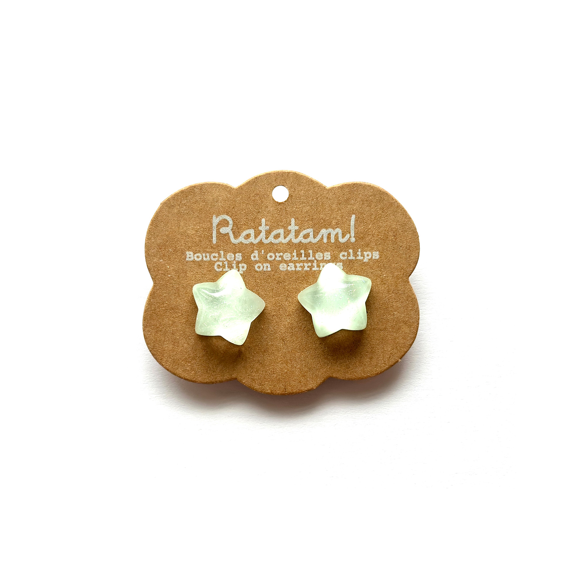 EA-00029-GR BOUCLES D'OREILLES ETOILES VERTES RATATAM