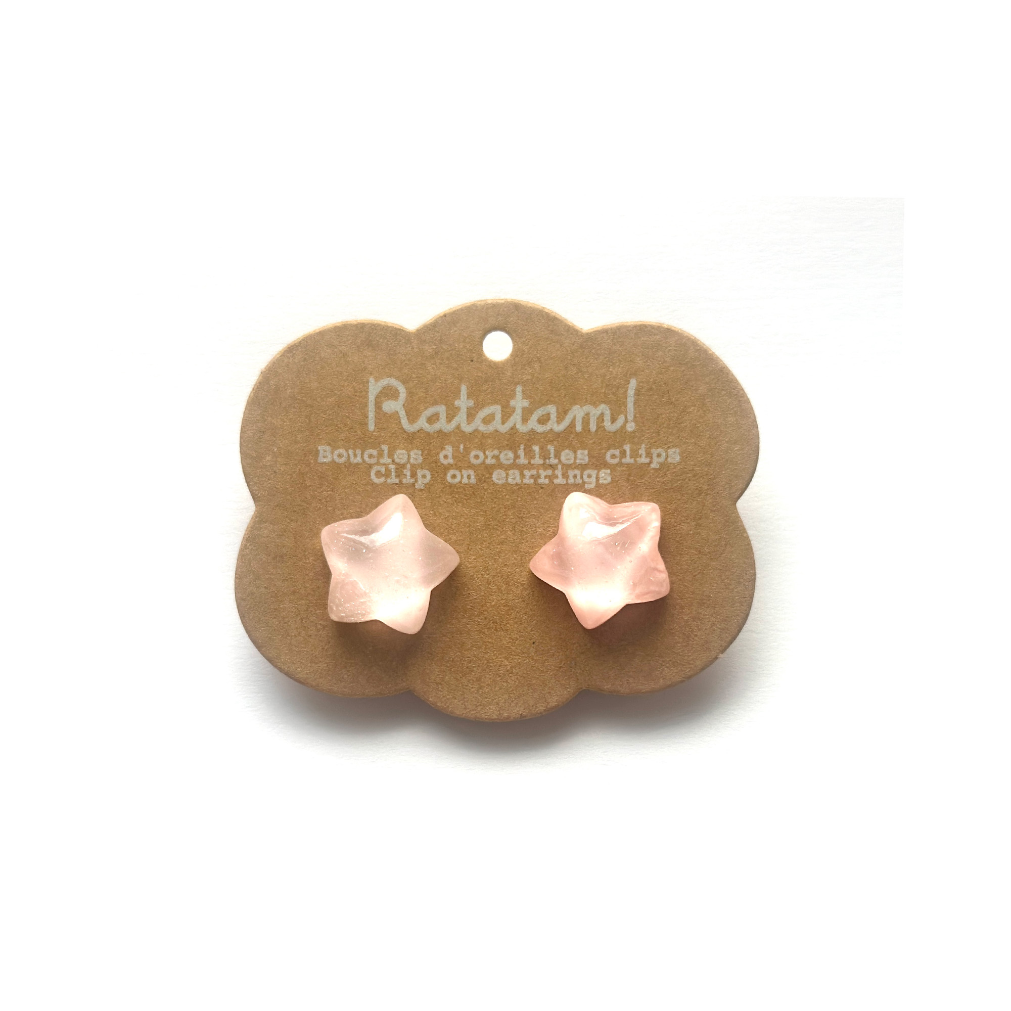 EA-00029-PK BOUCLES D'OREILLES ETOILES ROSES RATATAM