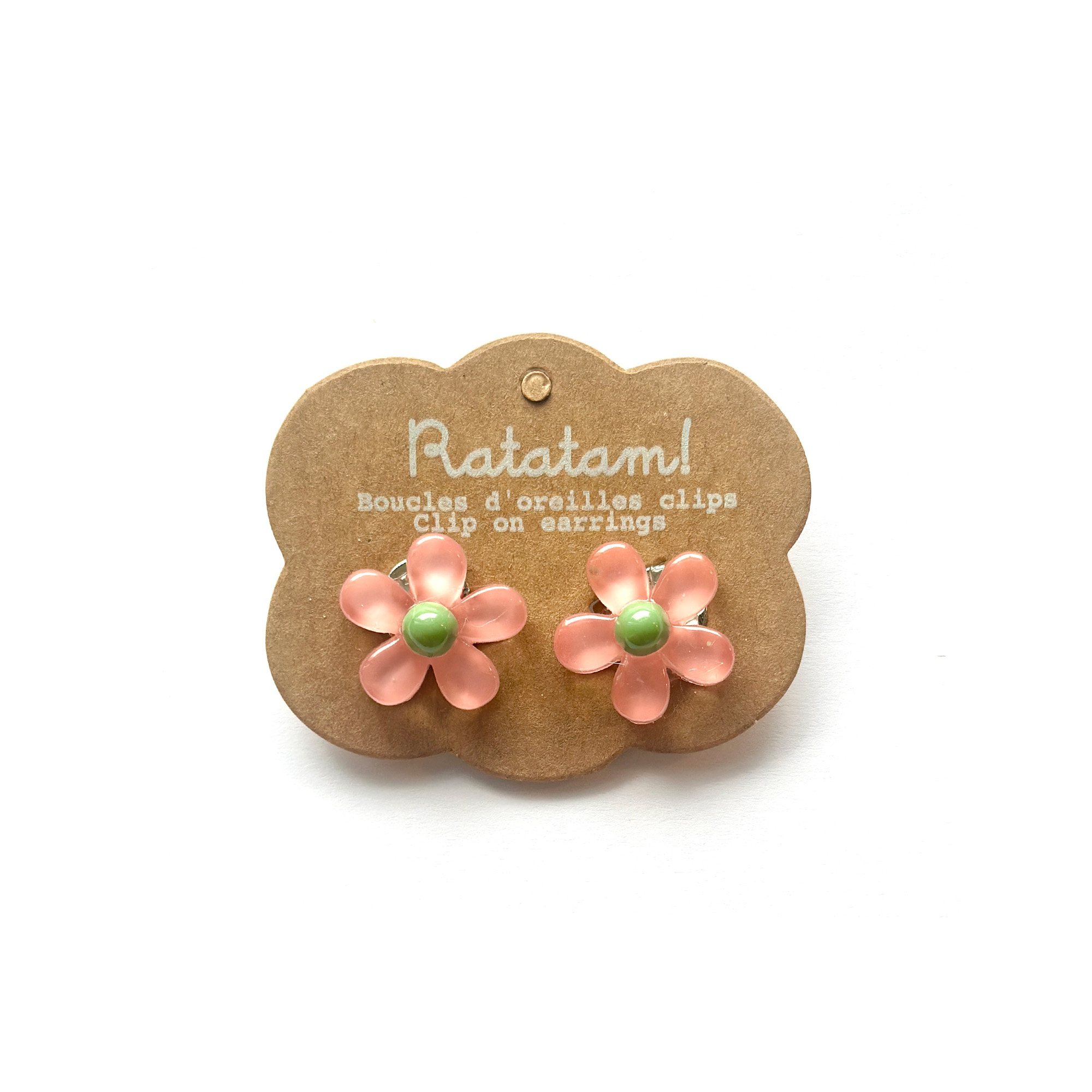 EA-00031-CR BOUCLES D'OREILLES A CLIPSER CORAIL POUR ENFANTS RATATAM