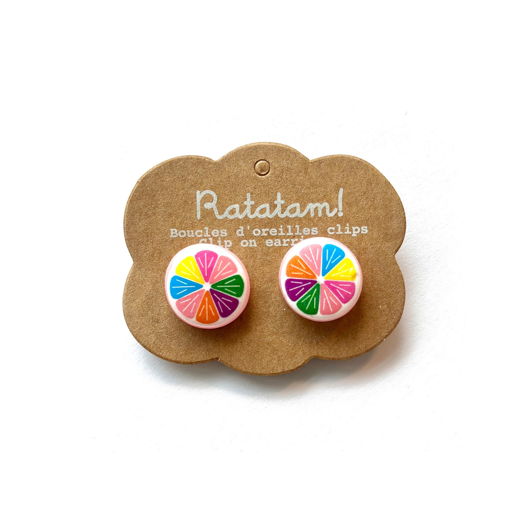 EA-00042-GF BOUCLES D'OREILLES CLIP PAMPLEMOUSSE ENFANT RATATAM